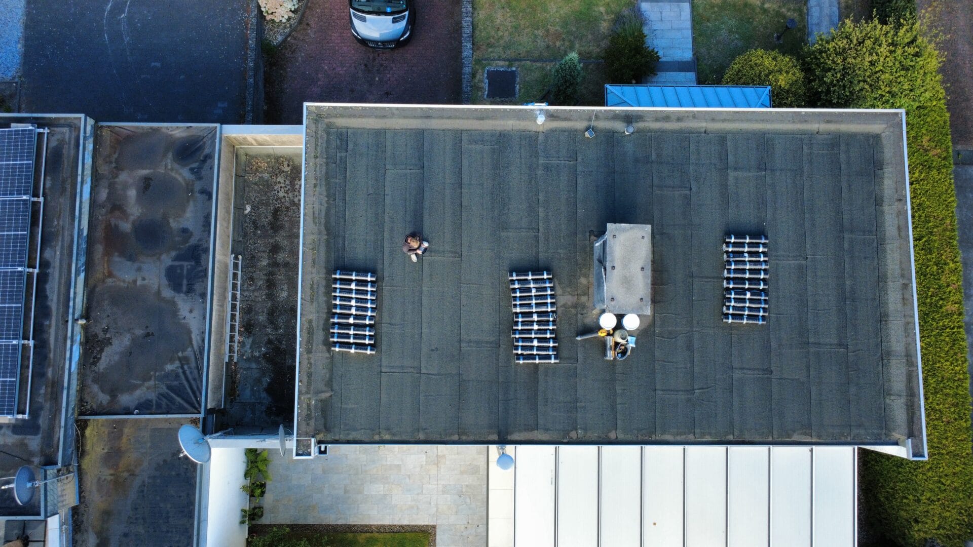 Drone-inspectie van een plat dak door Roofiva