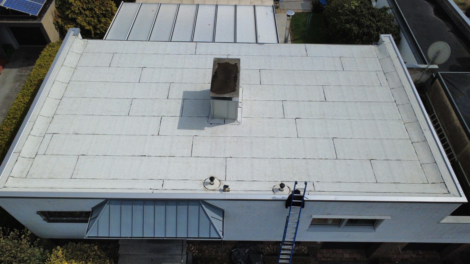 Drone-inspectie van een plat dak door Roofiva